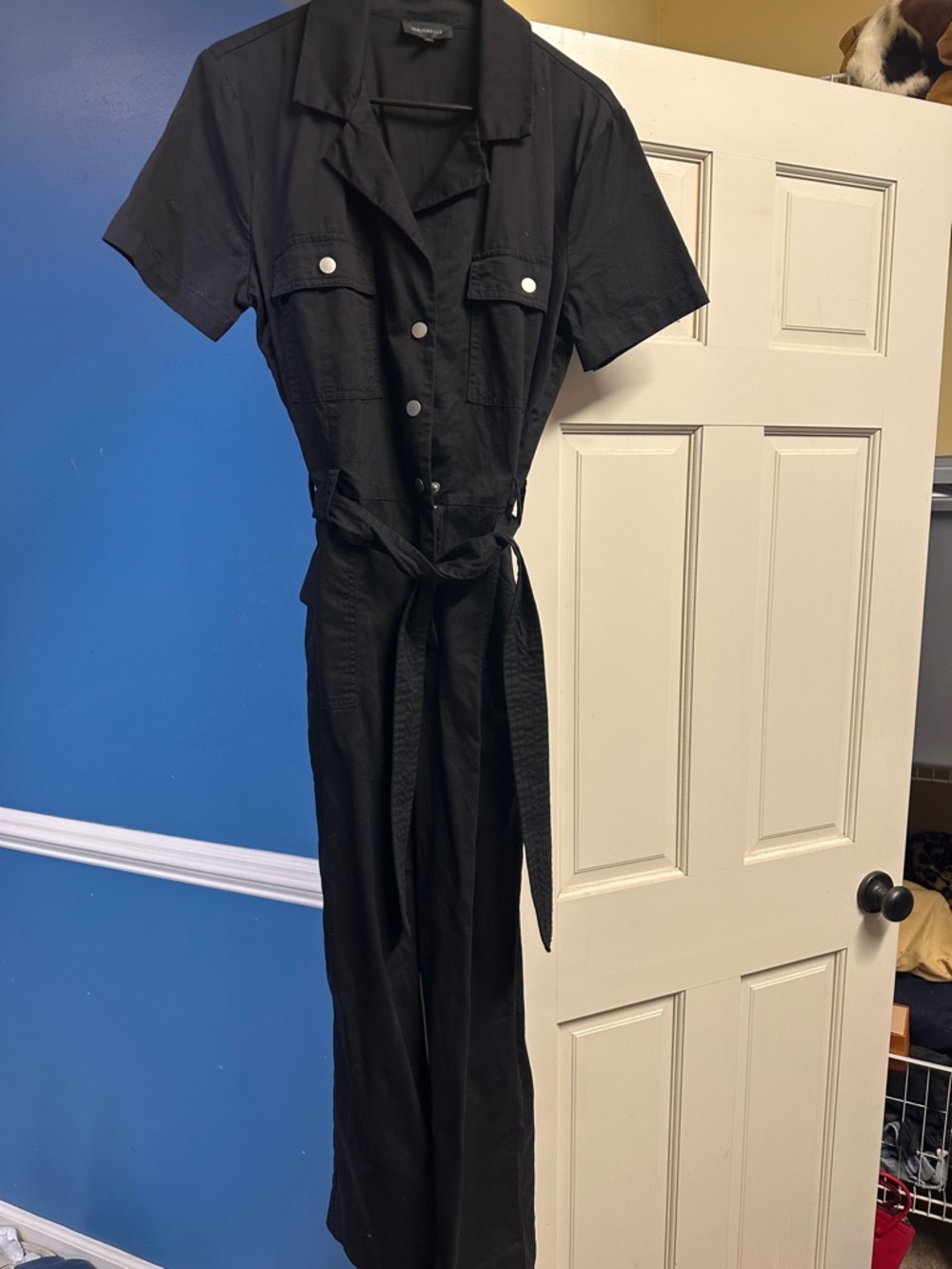 MAJORELLE Black Short-Sleeve Utility Jumpsuit with Belt
